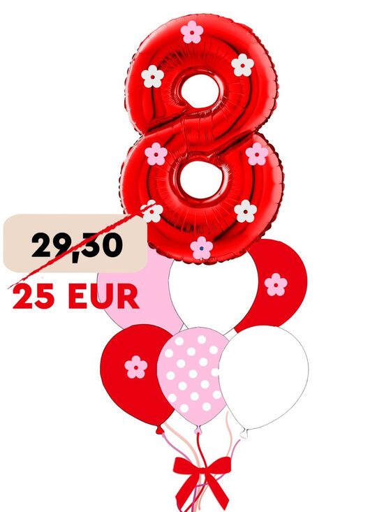 N-136 Hēlija balonu kompozīcija "8. marts".